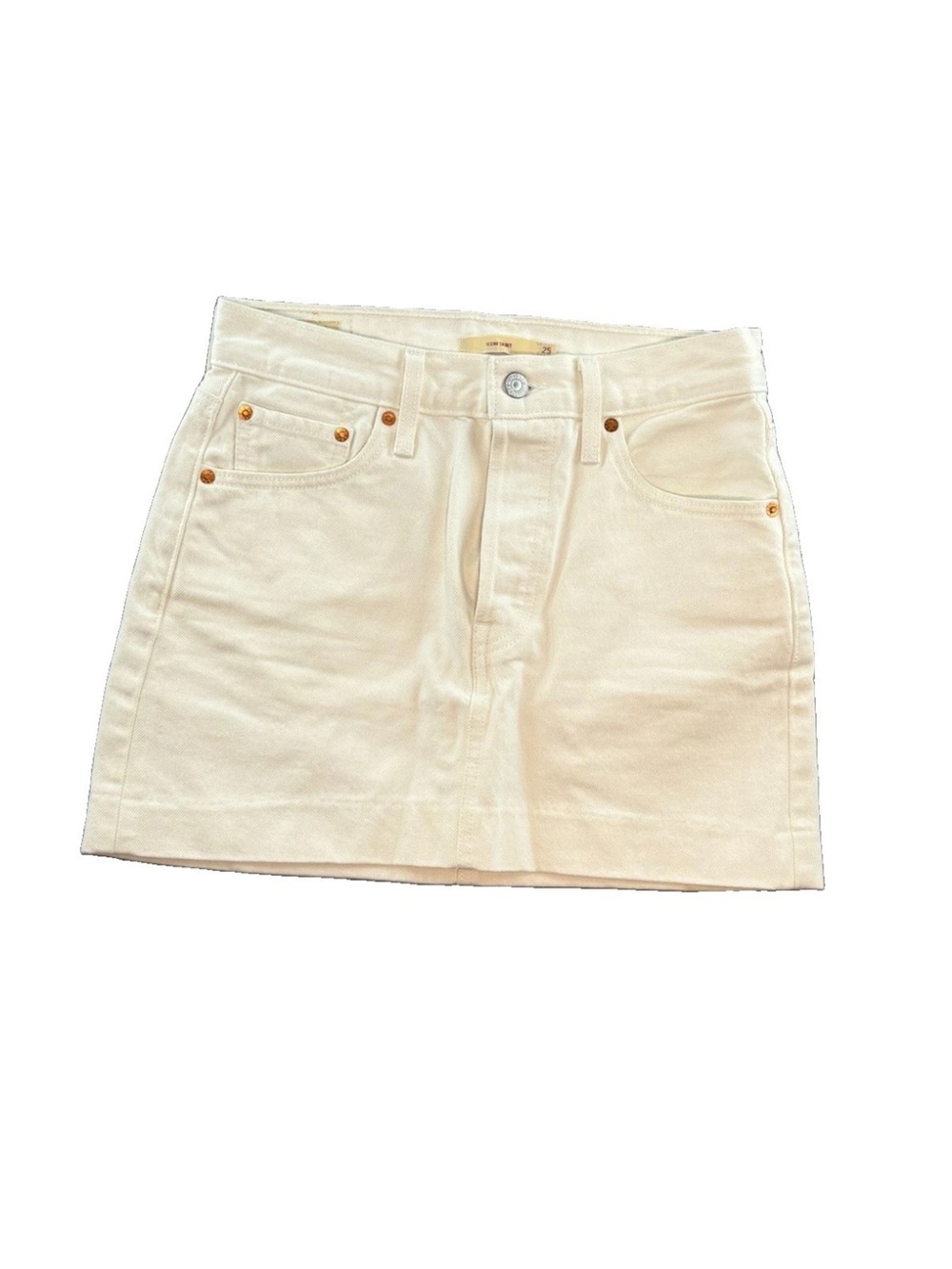Levi’s Mini Skirt Size 25 Cream Not Lined 100% Cotton